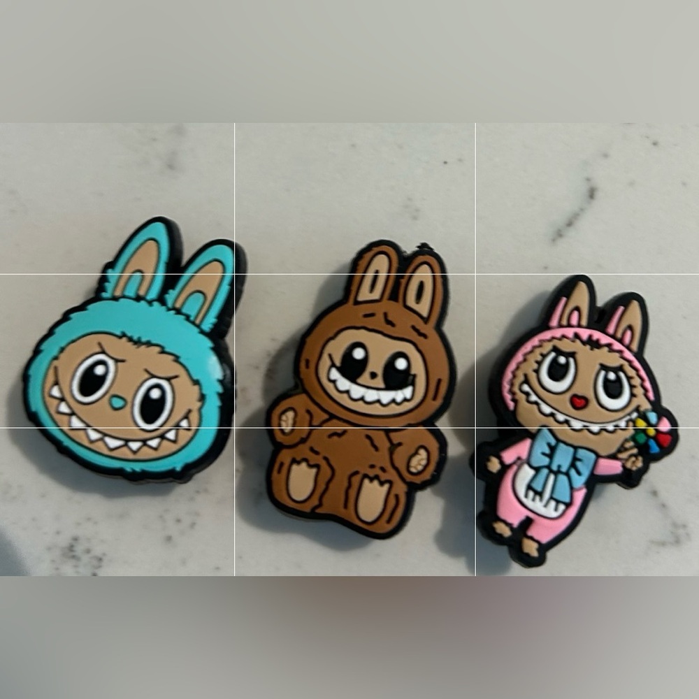 Labubu little monsters shoe charms 3pk